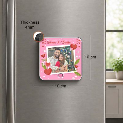 Birthday Gift for Wife  Personalized Musical Fridge Magnet Photo Frame for Couples | Custom Photo & Audio Playable Song Frame Type-C Rechargeable Smart Memory Fridge Magnet